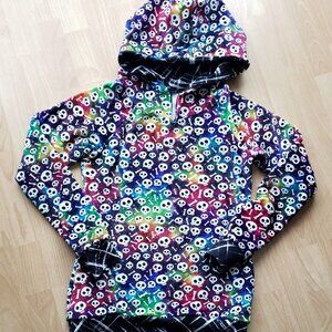 NEW! Custom Rainbow Skulls + Black Grunge Hoodie with Pockets - Women's 0-4